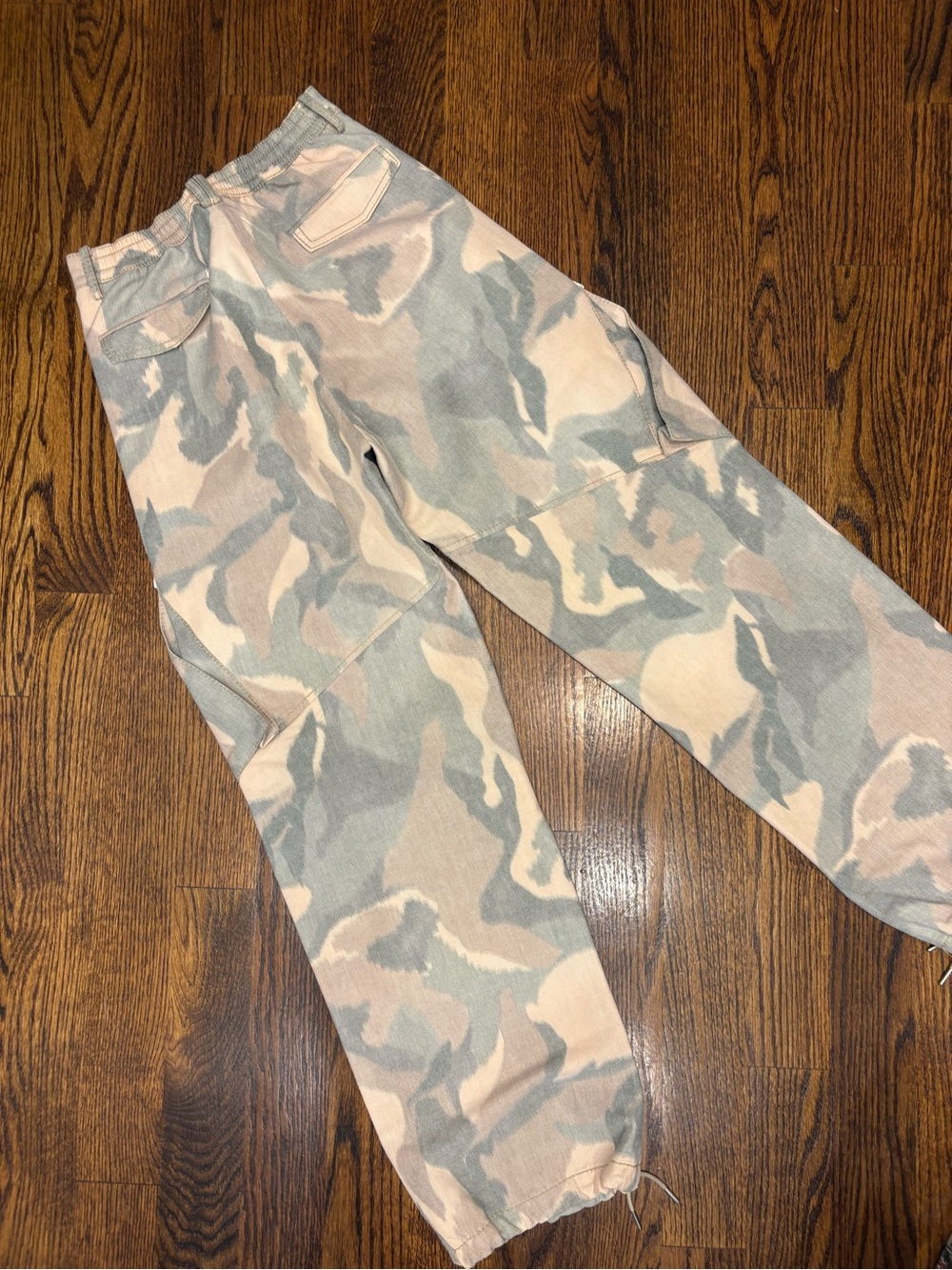 Dion Lee High-Rise Camo Jeans in Beige & Gray